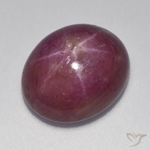 17.70ct Натуральный Средне-темно-фиолетовый Звездчатый Рубин, Овал, Непрозрачный