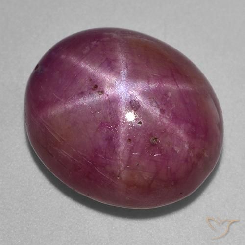 17.99ct Натуральный Средне-темно-фиолетовый Звездчатый Рубин, Овал, Непрозрачный