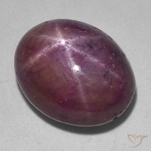 18.38ct Натуральный Средне-темно-фиолетовый Звездчатый Рубин, Овал, Непрозрачный