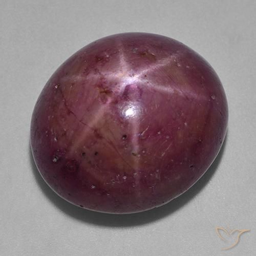35.51ct Натуральный Сливовый фиолетовый Звездчатый Рубин, Овал, Непрозрачный