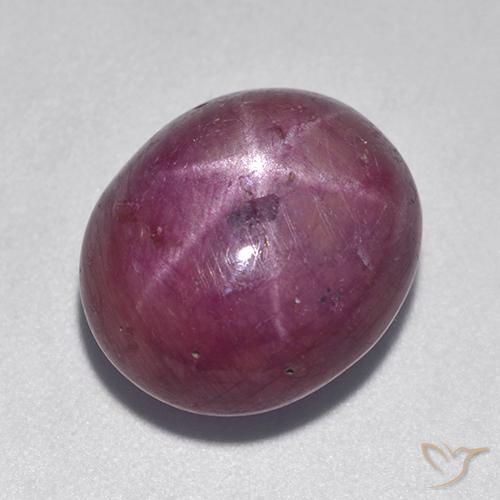 12.08ct Натуральный Средне-темно-фиолетовый Звездчатый Рубин, Овал, Непрозрачный