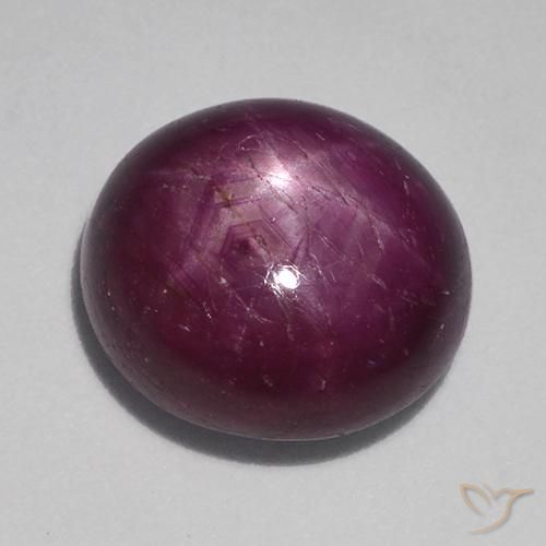 10.71ct Натуральный Средне-темно-фиолетовый Звездчатый Рубин, Овал, Непрозрачный