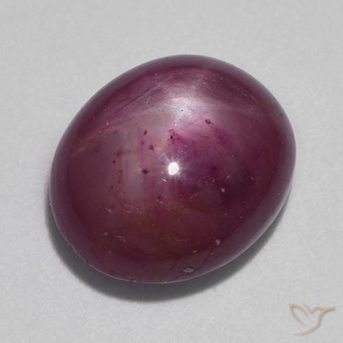 10.15ct Натуральный Средне-темно-фиолетовый Звездчатый Рубин, Овал, Непрозрачный