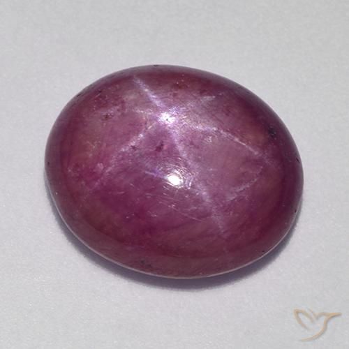 9.50ct Натуральный Средне-темно-фиолетовый Звездчатый Рубин, Овал, Непрозрачный