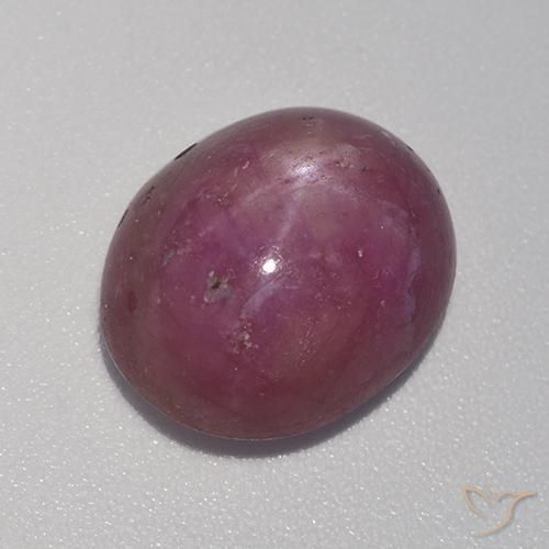 8.41ct Натуральный Средне-темно-фиолетовый Звездчатый Рубин, Овал, Непрозрачный