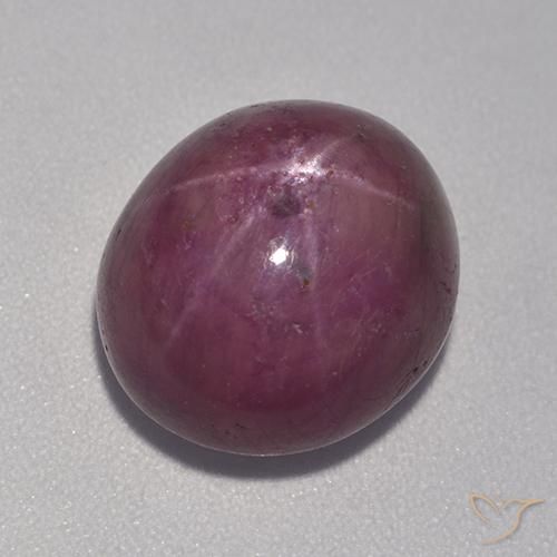 10.98ct Натуральный Сливовый фиолетовый Звездчатый Рубин, Овал, Непрозрачный