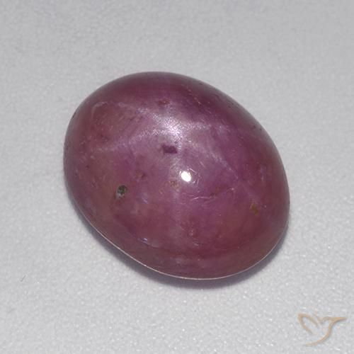 6.80ct Натуральный Средне-темно-фиолетовый Звездчатый Рубин, Овал, Непрозрачный