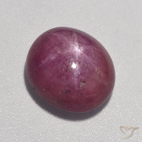 6.24ct Натуральный Средне-темно-фиолетовый Звездчатый Рубин, Овал, Непрозрачный