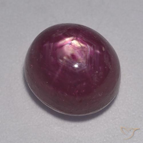 5.78ct Натуральный Средне-темно-фиолетовый Звездчатый Рубин, Овал, Непрозрачный