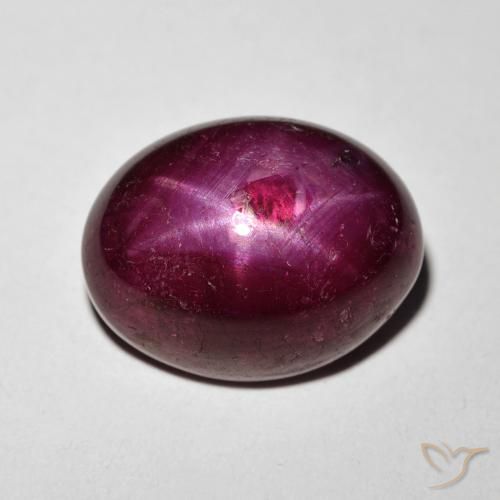 11.24ct Натуральный Красное вино Звездчатый Рубин, Овал, Непрозрачный