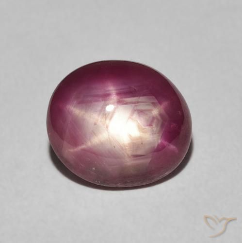 3.94ct Натуральный Medium Dark-Purple Звездчатый Рубин, Овал, Непрозрачный