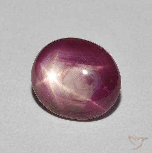 3.94 карата, натуральный Medium Dark-Purple Звездчатый Рубин, Овал, Непрозрачный