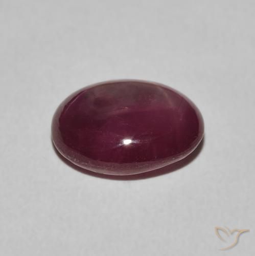 3.94 карата, натуральный Medium Dark-Purple Звездчатый Рубин, Овал, Непрозрачный