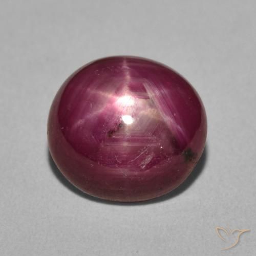 4.98ct Натуральный Яркий виноград Звездчатый Рубин, Овал, Непрозрачный