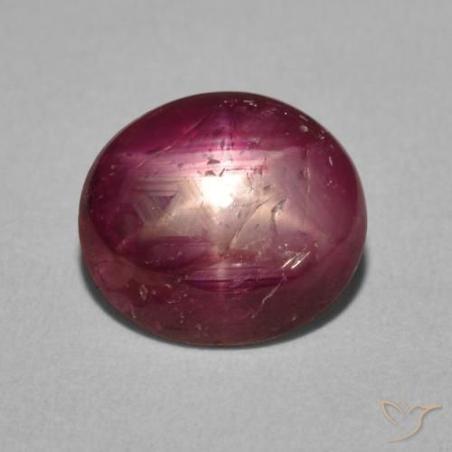 3.97ct Натуральный Средний фиолетовый Звездчатый Рубин, Овал, Непрозрачный
