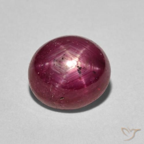 3.74ct Натуральный Средний красный Звездчатый Рубин, Овал, Непрозрачный