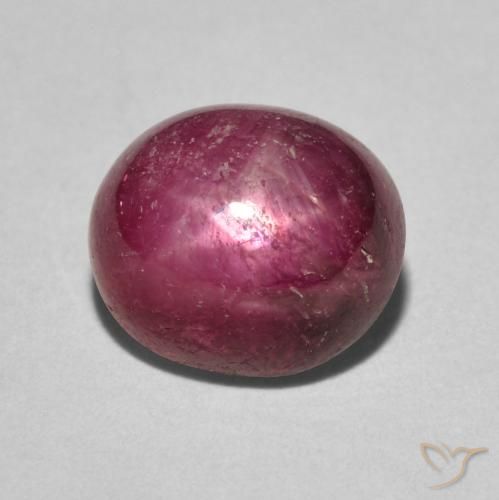 5.24ct Натуральный Джем Красный Звездчатый Рубин, Овал, Непрозрачный
