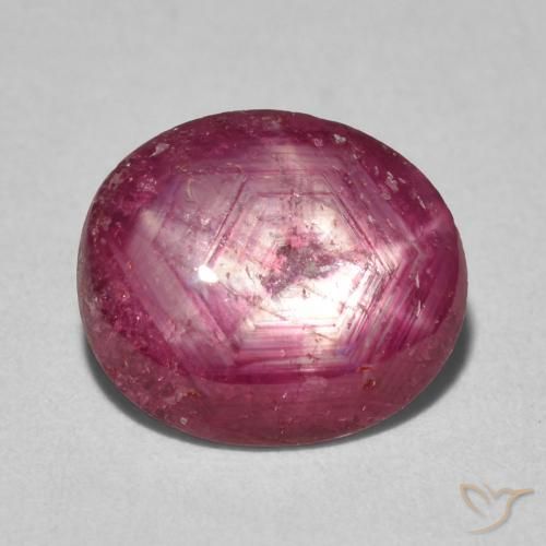 3.51ct Натуральный Средний красный Звездчатый Рубин, Овал, Непрозрачный