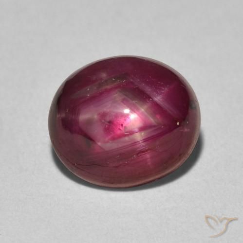 4.41ct Натуральный Средний красный Звездчатый Рубин, Овал, Непрозрачный