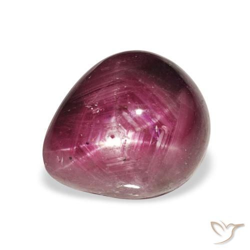 6.52ct Натуральный Средний фиолетовый Звездчатый Рубин, Форма груши, Непрозрачный