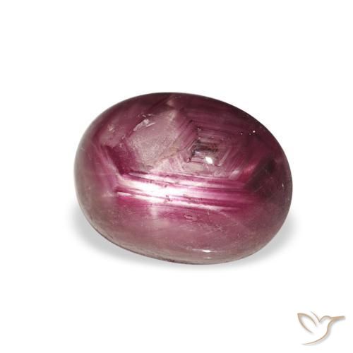 4.34 карата, натуральный Medium Dark-Purple Звездчатый Рубин, Овал, Непрозрачный
