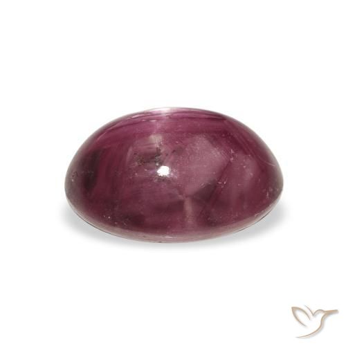 4.34 карата, натуральный Medium Dark-Purple Звездчатый Рубин, Овал, Непрозрачный