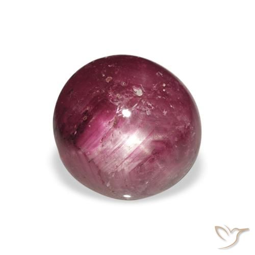 4.27ct Натуральный Medium Dark-Purple Звездчатый Рубин, Круглый, Непрозрачный