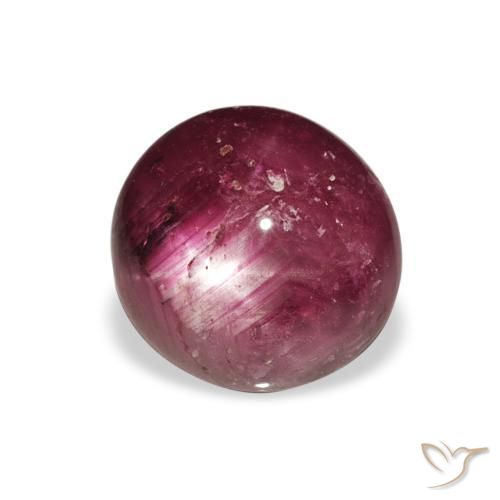 4.27 карата, натуральный Medium Dark-Purple Звездчатый Рубин, Круглый, Непрозрачный