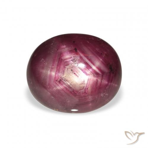 5.69ct Натуральный Medium Dark-Purple Звездчатый Рубин, Овал, Непрозрачный