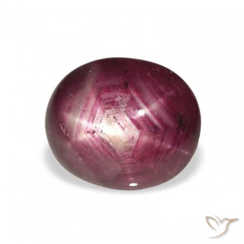 5.69 карата, натуральный Medium Dark-Purple Звездчатый Рубин, Овал, Непрозрачный