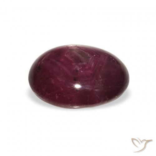 5.69 карата, натуральный Medium Dark-Purple Звездчатый Рубин, Овал, Непрозрачный