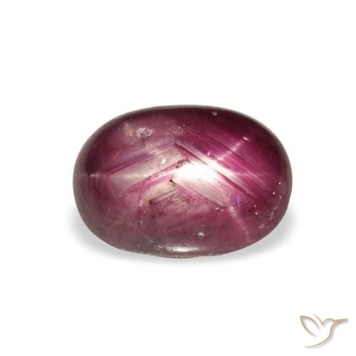 4.27ct Натуральный Medium Dark Reddish-Purple Звездчатый Рубин, Овал, Непрозрачный