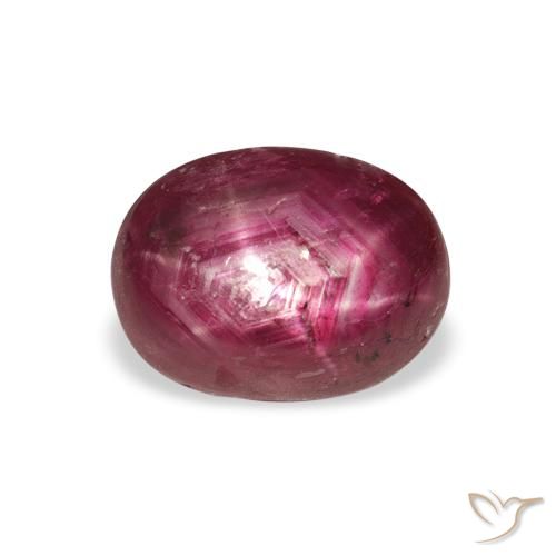 4.26ct Натуральный Medium Dark Reddish-Purple Звездчатый Рубин, Овал, Непрозрачный