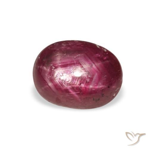 4.26 карата, натуральный Medium Dark Reddish-Purple Звездчатый Рубин, Овал, Непрозрачный