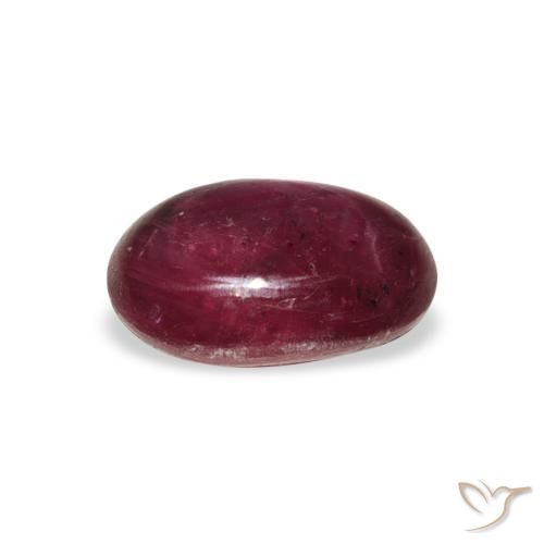 4.26 карата, натуральный Medium Dark Reddish-Purple Звездчатый Рубин, Овал, Непрозрачный