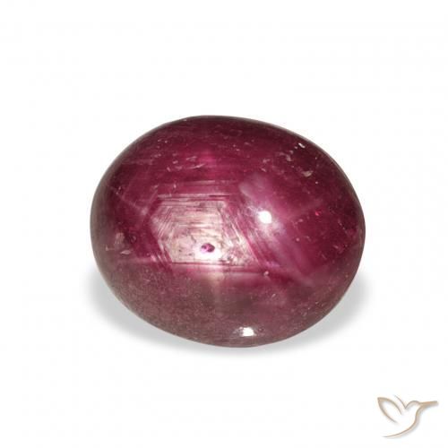 6.70ct Натуральный Medium Dark Reddish-Purple Звездчатый Рубин, Овал, Непрозрачный
