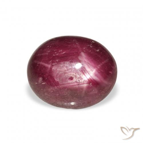 6.70 карата, натуральный Medium Dark Reddish-Purple Звездчатый Рубин, Овал, Непрозрачный