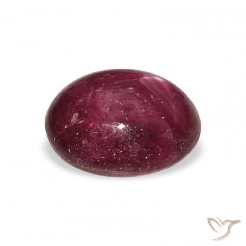 6.70 карата, натуральный Medium Dark Reddish-Purple Звездчатый Рубин, Овал, Непрозрачный