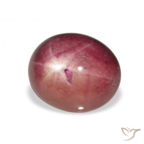 8.14 карата, натуральный Medium Light-Purple Звездчатый Рубин, Овал, Непрозрачный