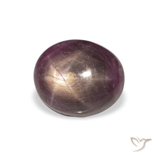 6.28 карата, натуральный Medium Dark-Purple Звездчатый Рубин, Овал, Непрозрачный