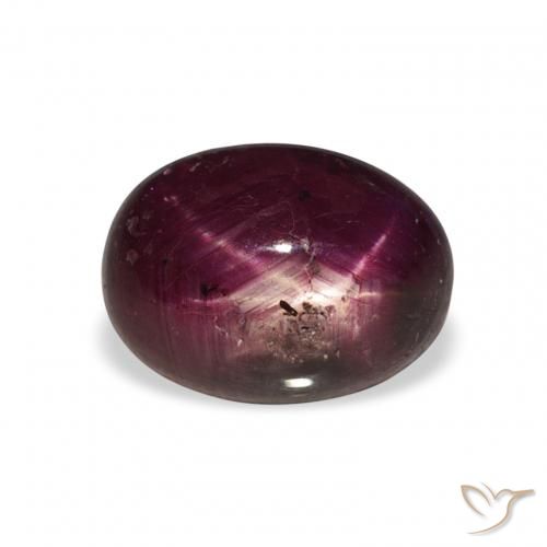 5.20ct Натуральный Темно-фиолетовый красный Звездчатый Рубин, Овал, Непрозрачный