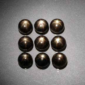  карата, натуральный Черный Звездчатый сапфир, Огранка Круг, Непрозрачный