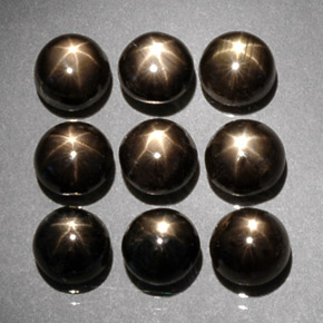  карата, натуральный Черный Звездчатый сапфир, Огранка Круг, Непрозрачный