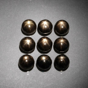  карата, натуральный Черный Звездчатый сапфир, Огранка Круг, Непрозрачный