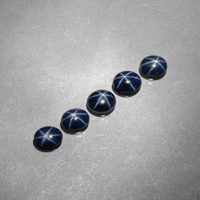  карата, натуральный Темно-синий Звездчатый сапфир, Огранка Овал, Непрозрачный