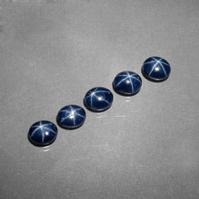  карата, натуральный Темно-синий Звездчатый сапфир, Огранка Овал, Непрозрачный