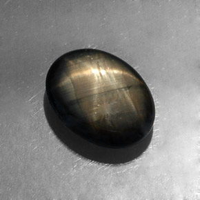 4.26 карата, натуральный Черный Звездчатый сапфир, Огранка Овал, Непрозрачный