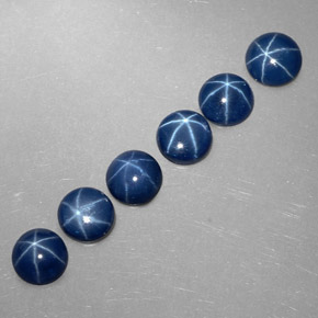  карата, натуральный Синий / Голубой Звездчатый сапфир, Огранка Круг, Непрозрачный