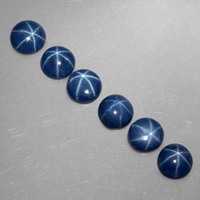  карата, натуральный Синий / Голубой Звездчатый сапфир, Огранка Круг, Непрозрачный