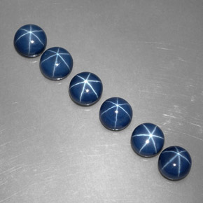  карата, натуральный Синий / Голубой Звездчатый сапфир, Огранка Круг, Непрозрачный